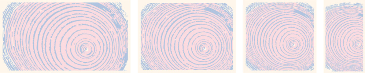 Tree Rings Vector Set – Wood Slice Print Textures for Posters, Invitations, and Design
