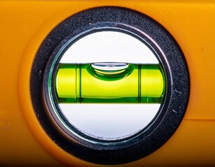 Leveling tool demonstrates accuracy in construction and DIY tasks with a precise bubble indicator for alignment