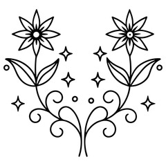 abstract floral background  silhouette vector art illustration