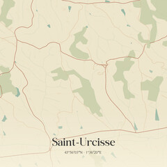 Obraz premium Vintage map of Saint-Urcisse, France.