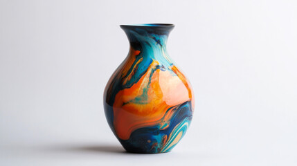 Unique ceramic vase with vibrant colors designed for home decor or art collection display