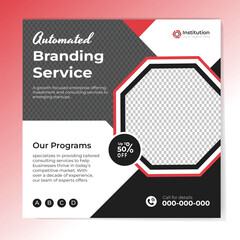 Digital marketing and corporate business service social media post banner template design