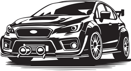 Subaru WRX rally car vector illustration