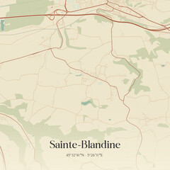 Obraz premium Vintage map of Sainte-Blandine, France.