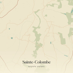 Obraz premium Vintage map of Sainte-Colombe, France.