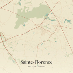 Obraz premium Vintage map of Sainte-Florence, France.