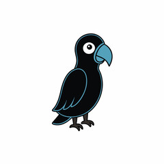 Elegant Parrot Bird Icon White Background Vector.