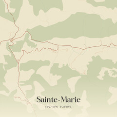 Obraz premium Vintage map of Sainte-Marie, France.