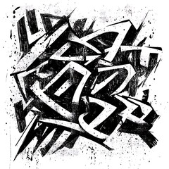 Fototapeta premium Abstract graphic design, black and white, urban art