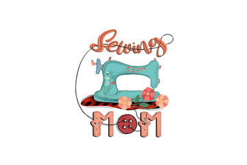 Sewing Mom PNG sublimation Design