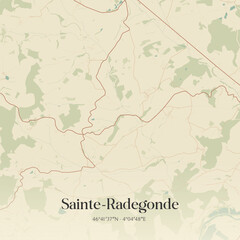 Obraz premium Vintage map of Sainte-Radegonde, France.