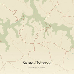 Obraz premium Vintage map of Sainte-Thérence, France.