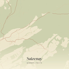 Obraz premium Vintage map of Saizenay, France.