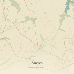 Obraz premium Vintage map of Saivres, France.
