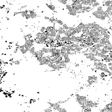 Buildings map of Pudsey Great Britain