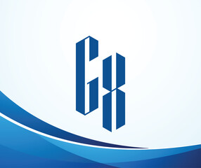 GX letter logo design template elements. Modern abstract digital alphabet letter logo. Vector illustration. New Modern logo.