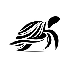 Stylized turtle illustration on white background