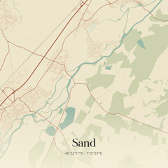Obraz premium Vintage map of Sand, France.