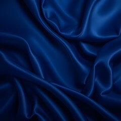 Obraz premium Navy blue elegant abstract background. Silk satin fabric with nice folds. Beautiful dark blue background
