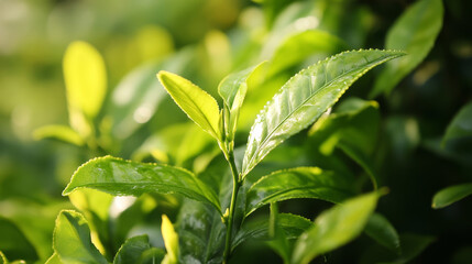 Fototapeta premium Tea, a naturally caffeinated beverage, is made by steeping the dried leaves, buds, or stalks of the Camellia sinensis plant in hot water