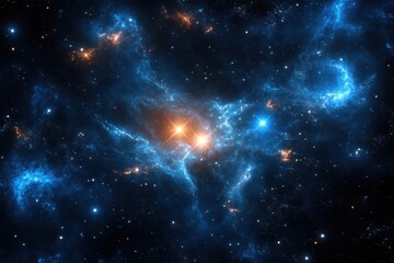 Fototapeta premium Celestial Wonders: Night Sky and Milky Way Galaxy Astronomy Background in a Dark Universe