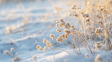 Obraz premium Peaceful White Snow Background for Seasonal Designs and Text Placement