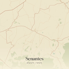 Obraz premium Vintage map of Senantes, France.