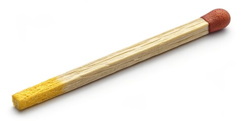 Single Matchstick Close-up Studio Shot, Yellow Tip, Wooden Texture, High-Resolution Image matchstick, photography