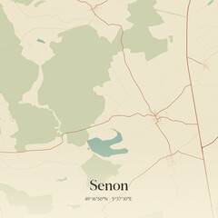 Obraz premium Vintage map of Senon, France.