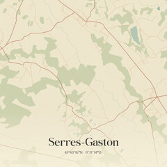Obraz premium Vintage map of Serres-Gaston, France.