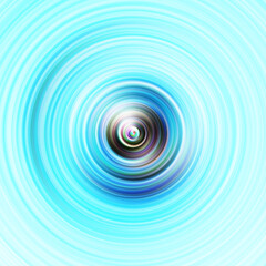 Colorful radial motion effect. Abstract rounded background. Color curves and sphere.