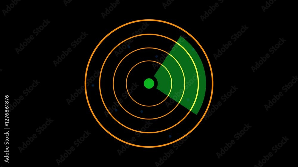 Poster color rader searching animation, 4k video with black background