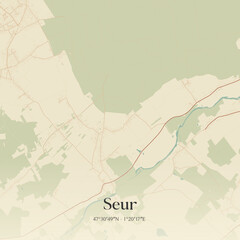 Obraz premium Vintage map of Seur, France.