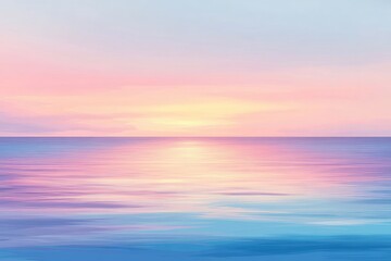 Obraz premium Serene Sunset Over Ocean Waters with Pastel Sky Colors