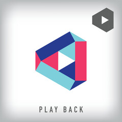 A unique forward and backward play sign logo design. Playback design of corporate brands.