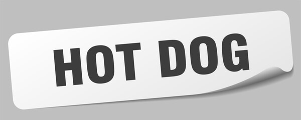 hot dog sticker. hot dog label