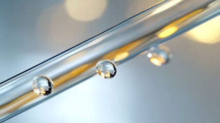 Liquid Reflections in a Glass Tube