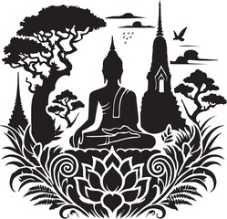 The Hindu god is depicted in black and white