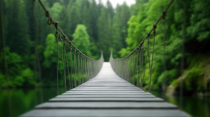 The thrill of crossing a steep gorge