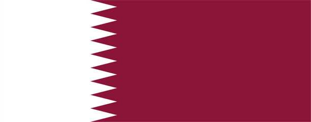 Fototapeta premium The flag of Qatar, with accurate proportions and official colors. Vector image.