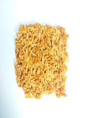 noodles on white background