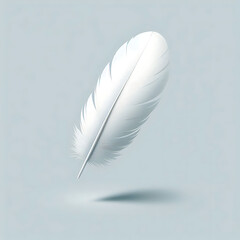 Elegant White Feather: Delicate Nature & Softness Illustrating Purity, Peace, and Beauty in Minimalistic Design