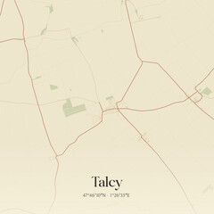 Vintage map of Talcy, France.