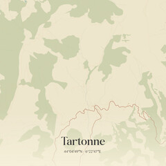 Obraz premium Vintage map of Tartonne, France.