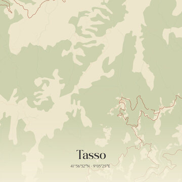 Vintage map of Tasso, France.