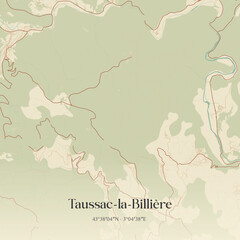 Obraz premium Vintage map of Taussac-la-Billière, France.
