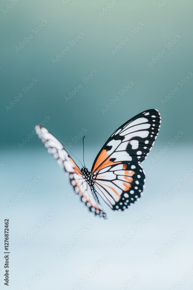 Poster close-up of intricate patterns on butterfly wing showcasing delicate textures and vibrant colors