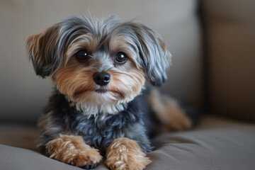 Puppy companionship and emotional support during seasonal celebrations copy space