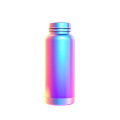 thermos holographic 3D icon. neon symbol vector illustration isolated on white background. Generative AI