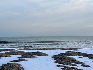 snow on the beach in Bulgaria